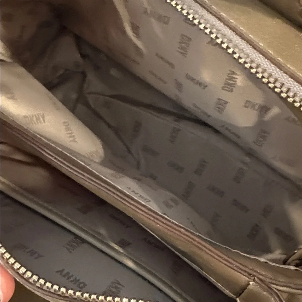 DKNY Brown Vertical Stitch Satchel